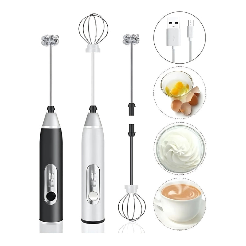 Batedor e Misturador Mixer Elétrico para Bebidas 2 em 1