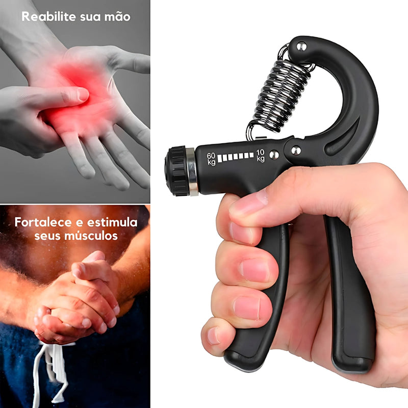 Hand Grip com Mola Ajustável de 5kg a 60kg – Fortalecimento e Fisioterapia para Antebraço