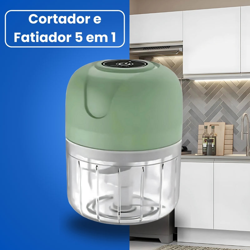 Mini Processador Elétrico de Alimentos Portátil com 3 Lâminas