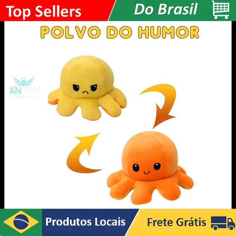 20Cm Reversible Plush Humor Octopus-Assorted Pop Fun