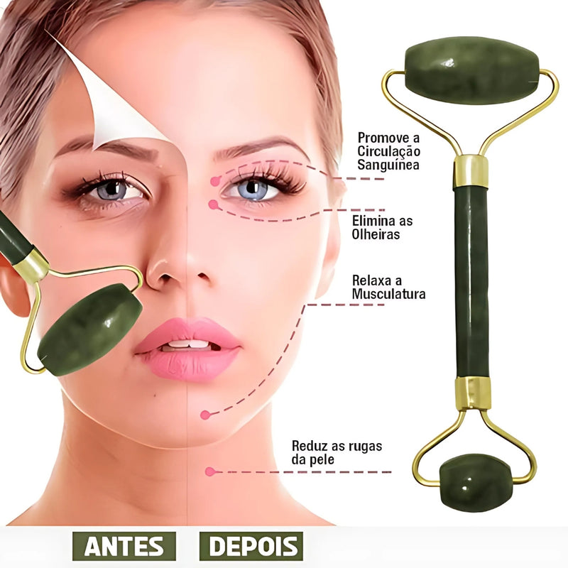 Rolo de Jade Massageador Facial